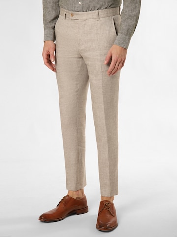 CG CLUB OF GENTS Slim fit Pleated Pants 'Paco' in Beige: front