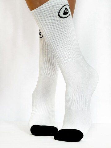 Wave Hawaii Basicsocken ' Cotton Crew ' in Weiß: Vorderseite