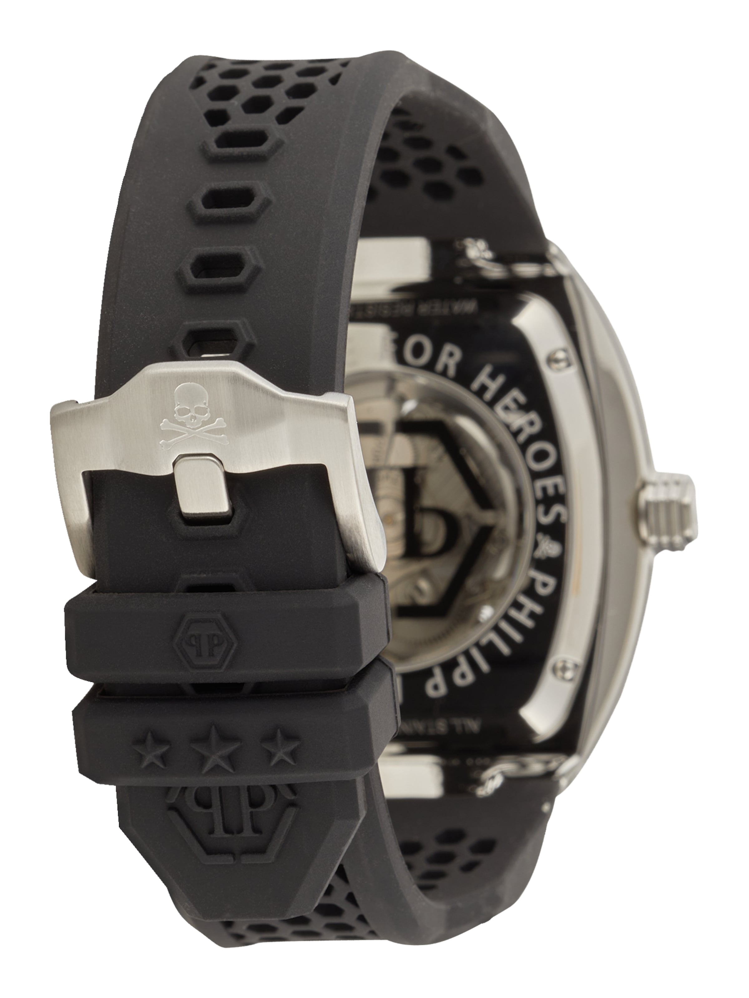 melns Philipp Plein Analogais pulkstenis