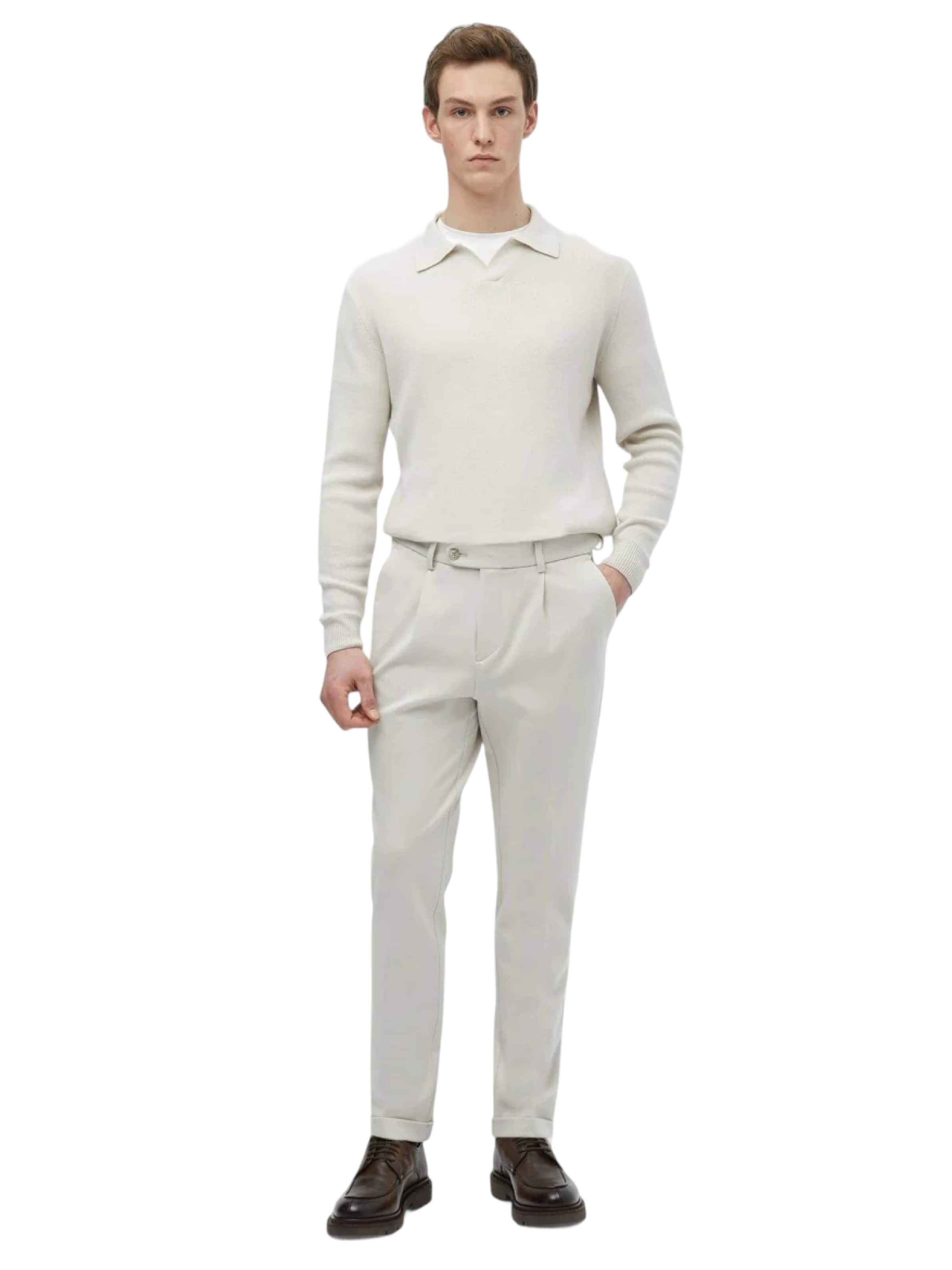 Effilé Pantalon à pince Ramsey en beige : devant