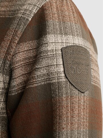 PME Legend Regular Fit Hemd 'Overshirt with check pattern and chest pockets'‌‌‌ in Braun