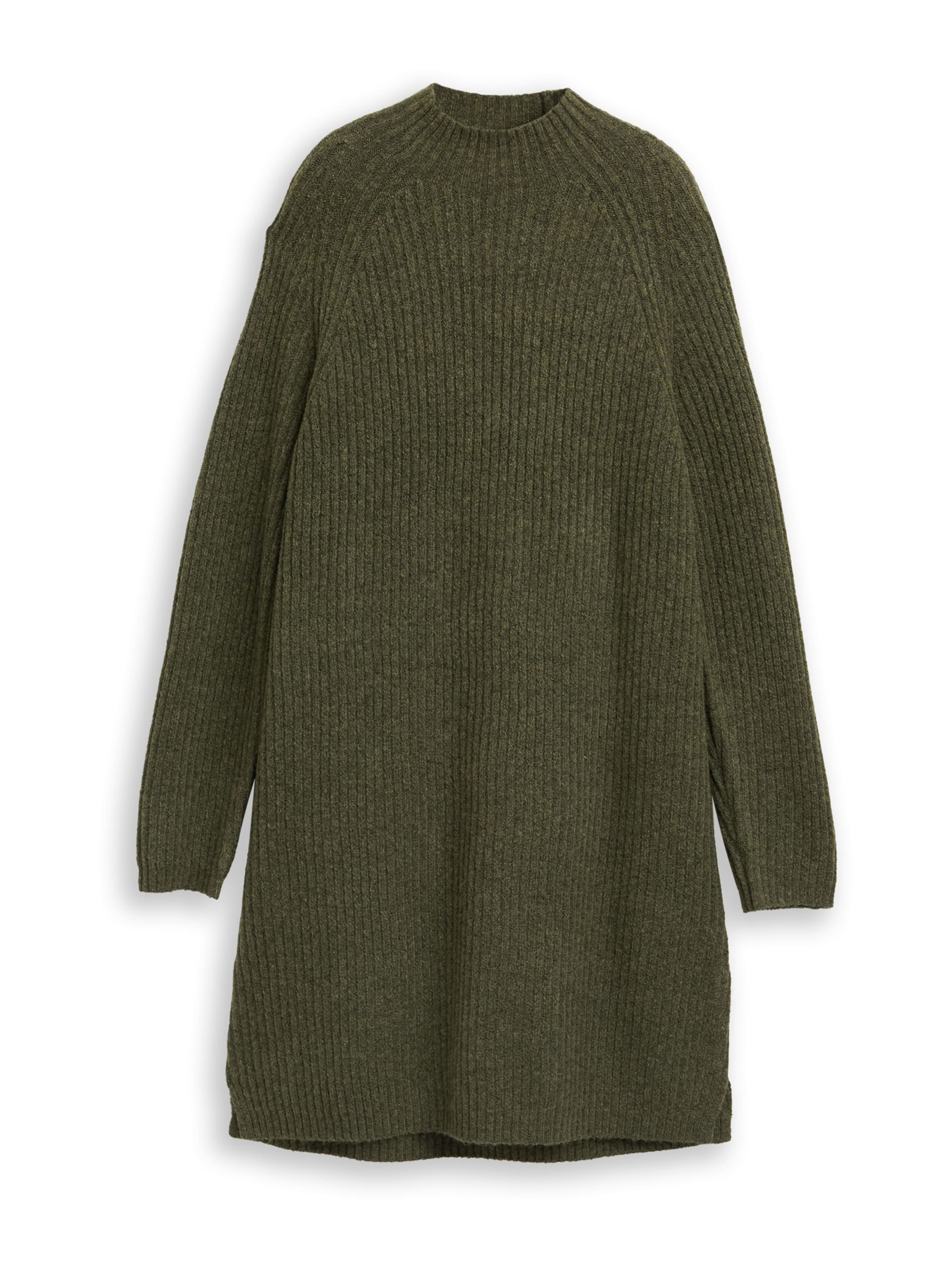 TOM TAILOR DENIM Gebreide jurk in Groen: voorkant