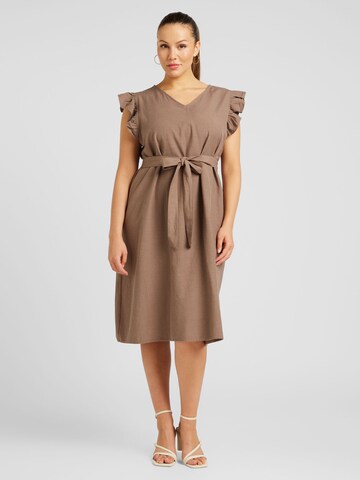 Robe 'JUPITER' ONLY Carmakoma en marron : devant