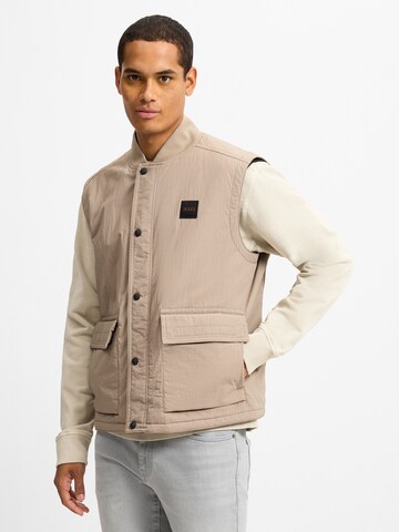 BOSS Bodywarmer in Beige: voorkant