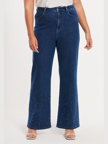 YOEK Wide leg Jeans in Blauw: voorkant