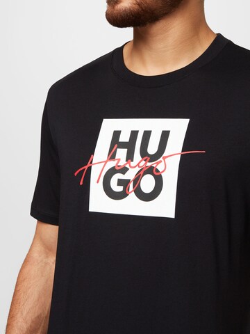 HUGO - Camisa 'Dalpaca' em preto