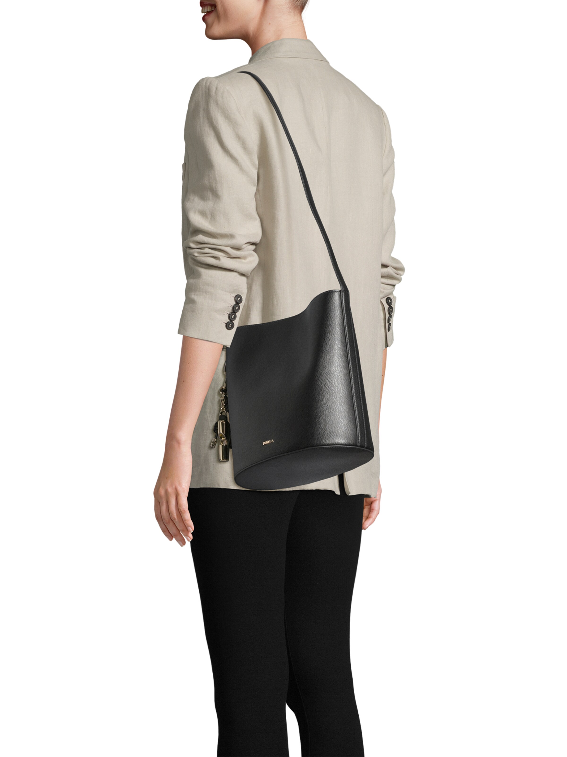 FURLA Kabelka na rameno 'Roxie' - Čierna: predná strana