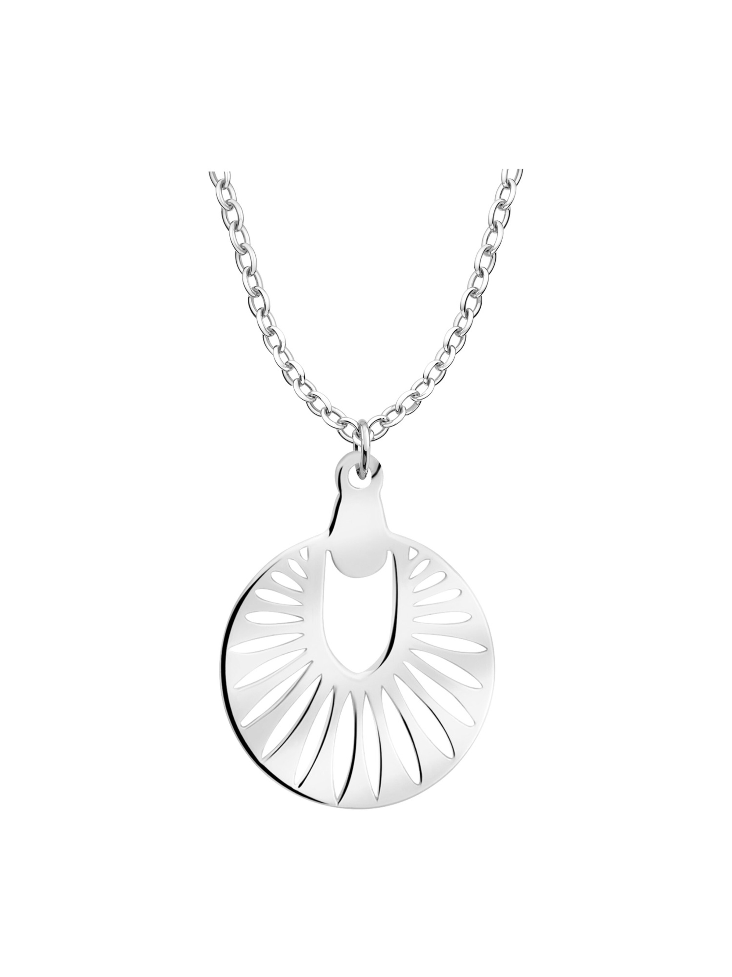 Sofia Milani Kette 'Sun Flower Circle'‌‌‌‌‌‌‌ in Silber: Vorderseite