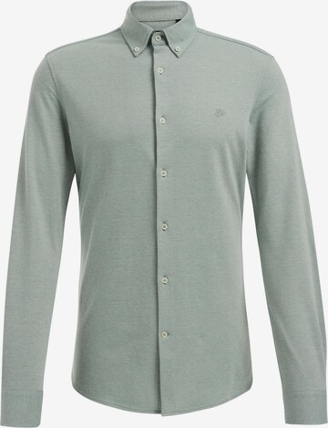 WE Fashion Button Up Shirt in Green: front