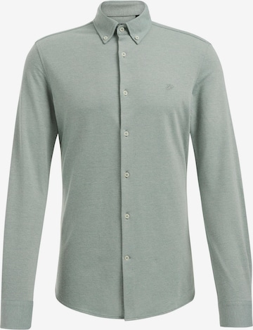 WE Fashion Button Up Shirt in Green: front
