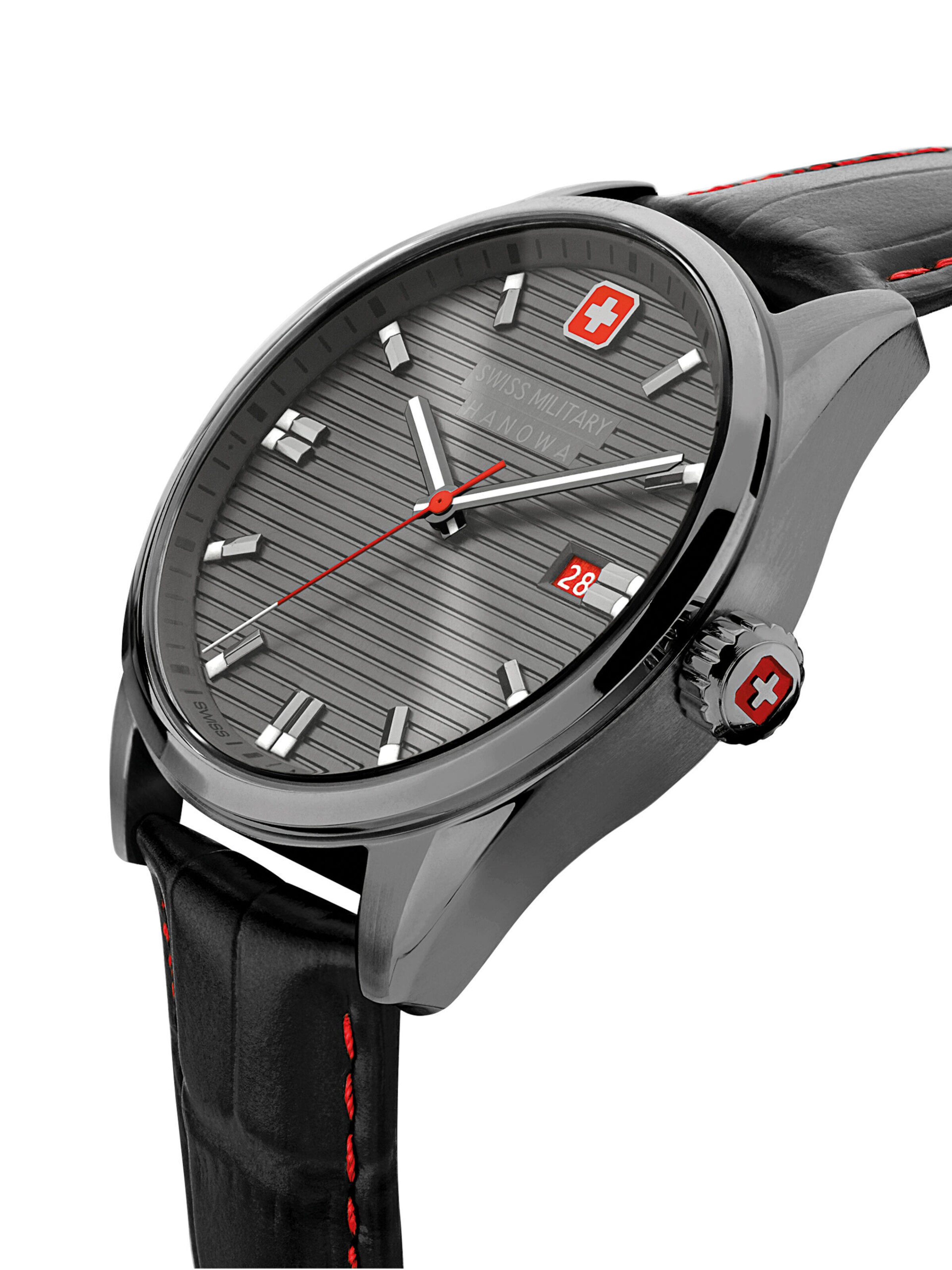 SWISS MILITARY HANOWA Analoog horloge 'ROADRUNNER' in Zwart