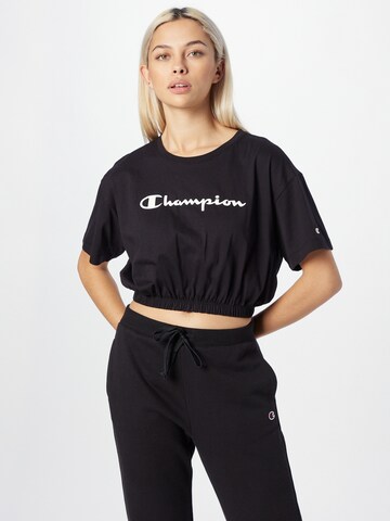 Champion Authentic Athletic Apparel Тениска в черно: отпред