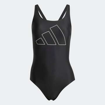 Bustier Maillot de bain sport 'Big Bars' ADIDAS PERFORMANCE en noir : devant