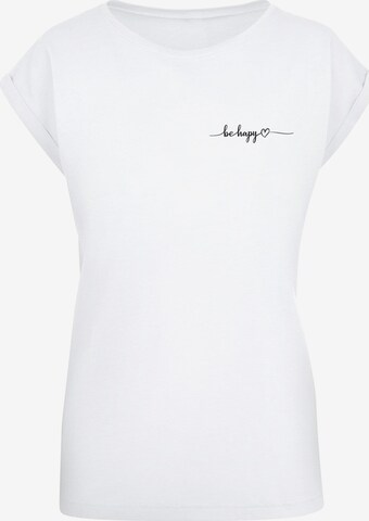 T-shirt 'Be Happy' Merchcode en blanc : devant