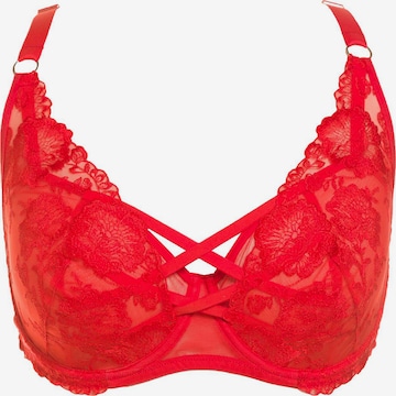 Ulla Popken Minimiser Bra in Red: front