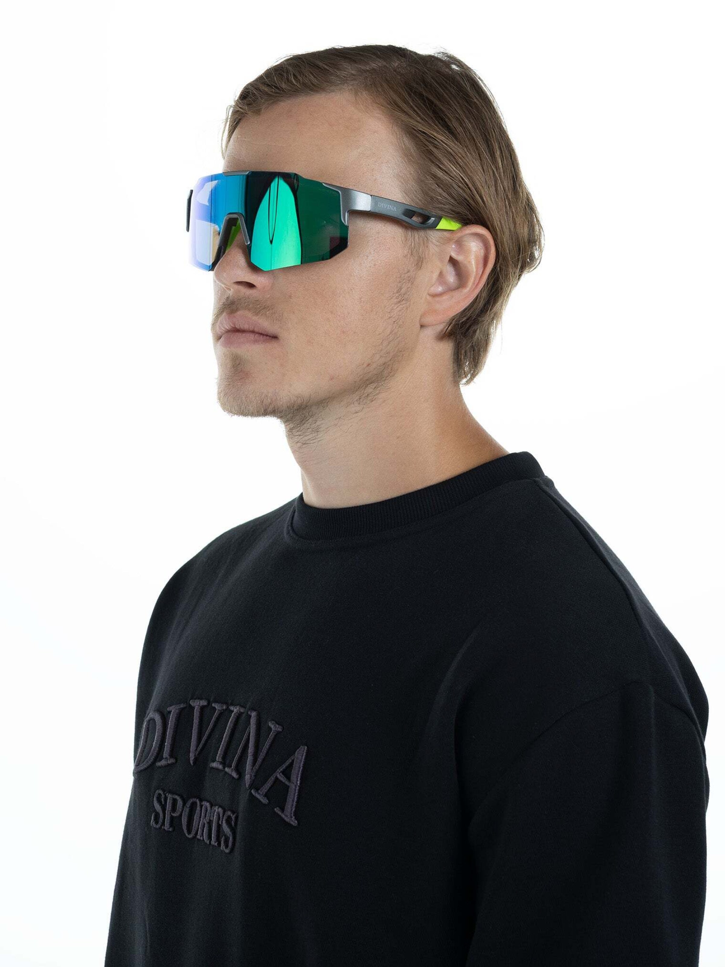 Occhiali da sole sportivi di Divina in grigio