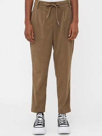 Only Petite Tapered Bandplooibroek 'ONLPOPTRASH-LIAS' in Bruin: voorkant