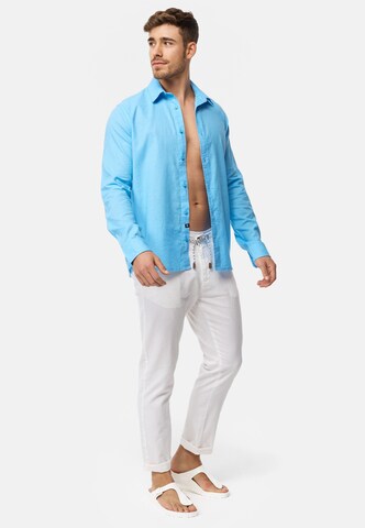 INDICODE JEANS Regular fit Overhemd 'Ville' in Blauw