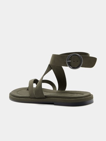 Pull&Bear T-bar sandals in Green