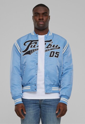 FUBU Between-Season Jacket 'Varsity Satin' in Blue: front