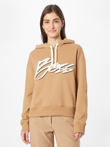 BOSS Black Sweatshirt 'Ecaisy' in Beige: voorkant