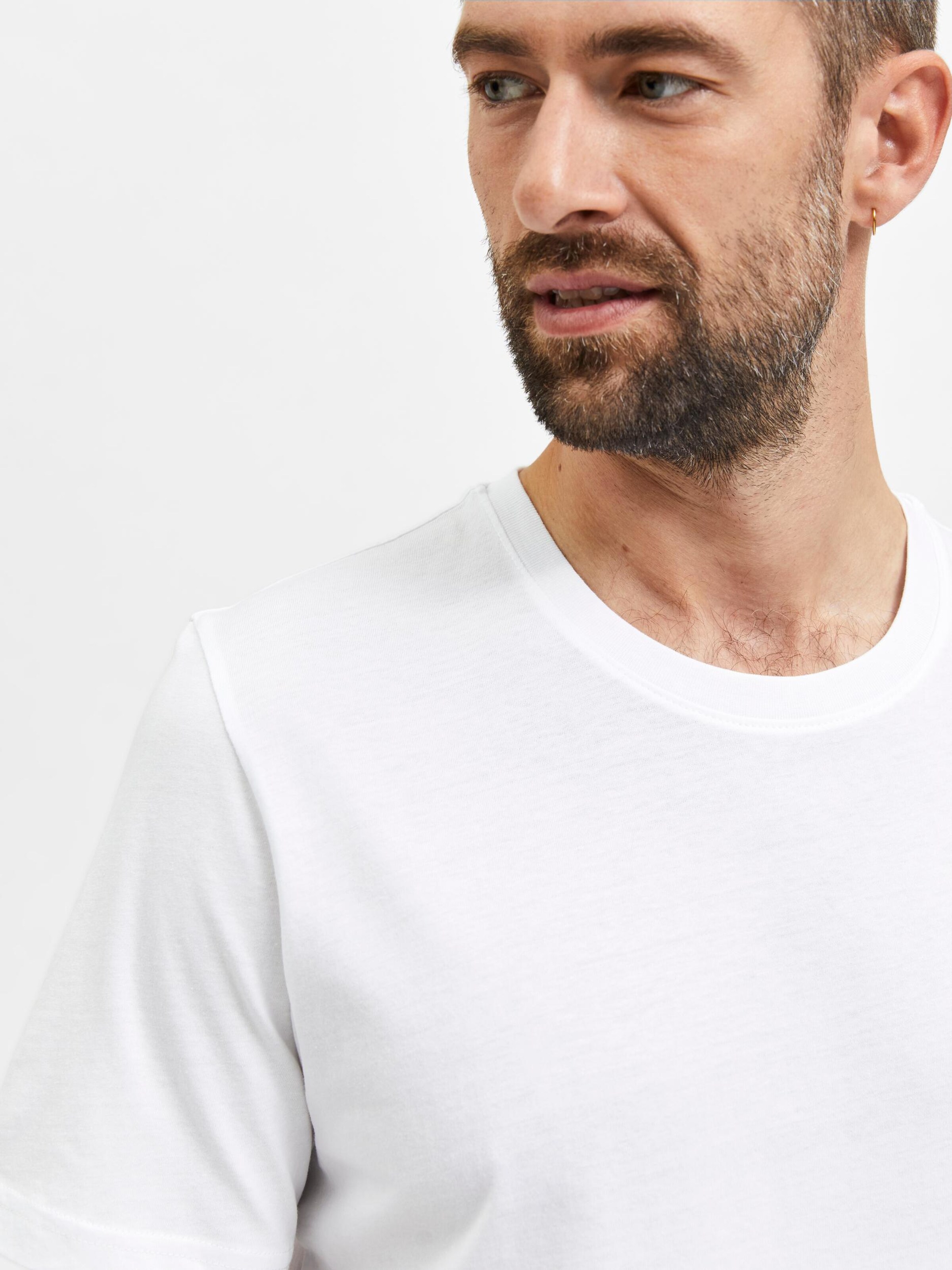 Männer Shirts SELECTED HOMME T-Shirt 'Cormac' in Offwhite - LL68292