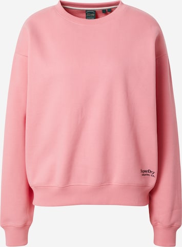 Superdry Sweatshirt 'ESSENTIAL' in Pink: predná strana