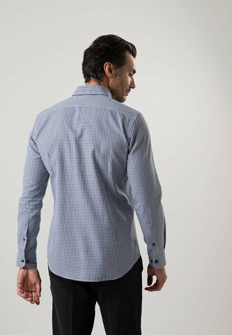 Black Label Shirt Slim Fit Businesshemd 'MELANGE' in Blau