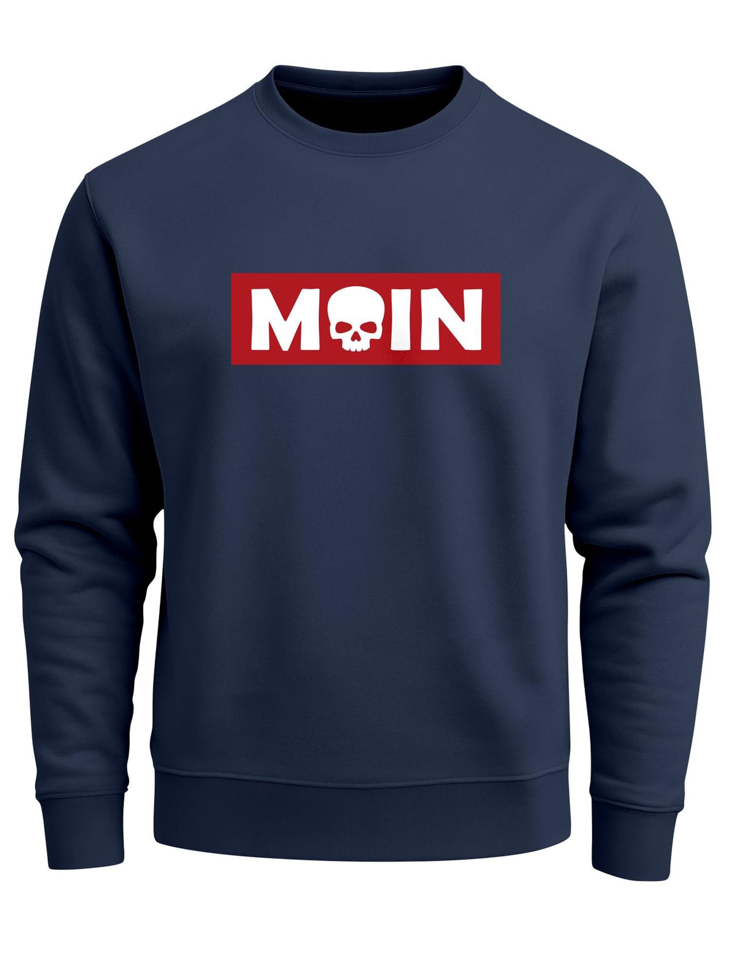 Neverless Sweatshirt 'Moin Skull'‌‌‌ in Blau: Vorderseite