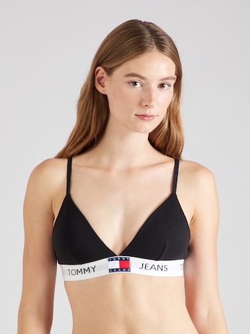 Tommy Jeans Triangle Bra in Black: front