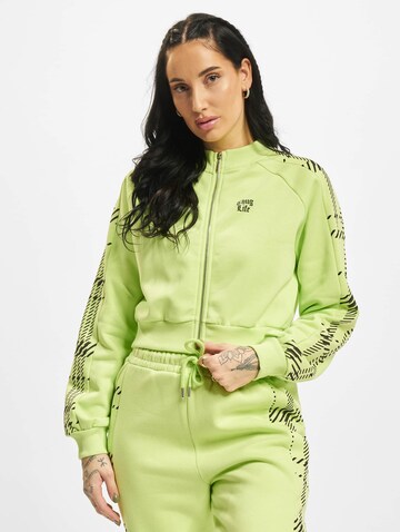 Thug Life Zip-Up Hoodie 'Mosh' in Green: front