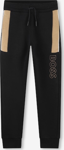 Effilé Pantalon BOSS Kidswear en noir : devant