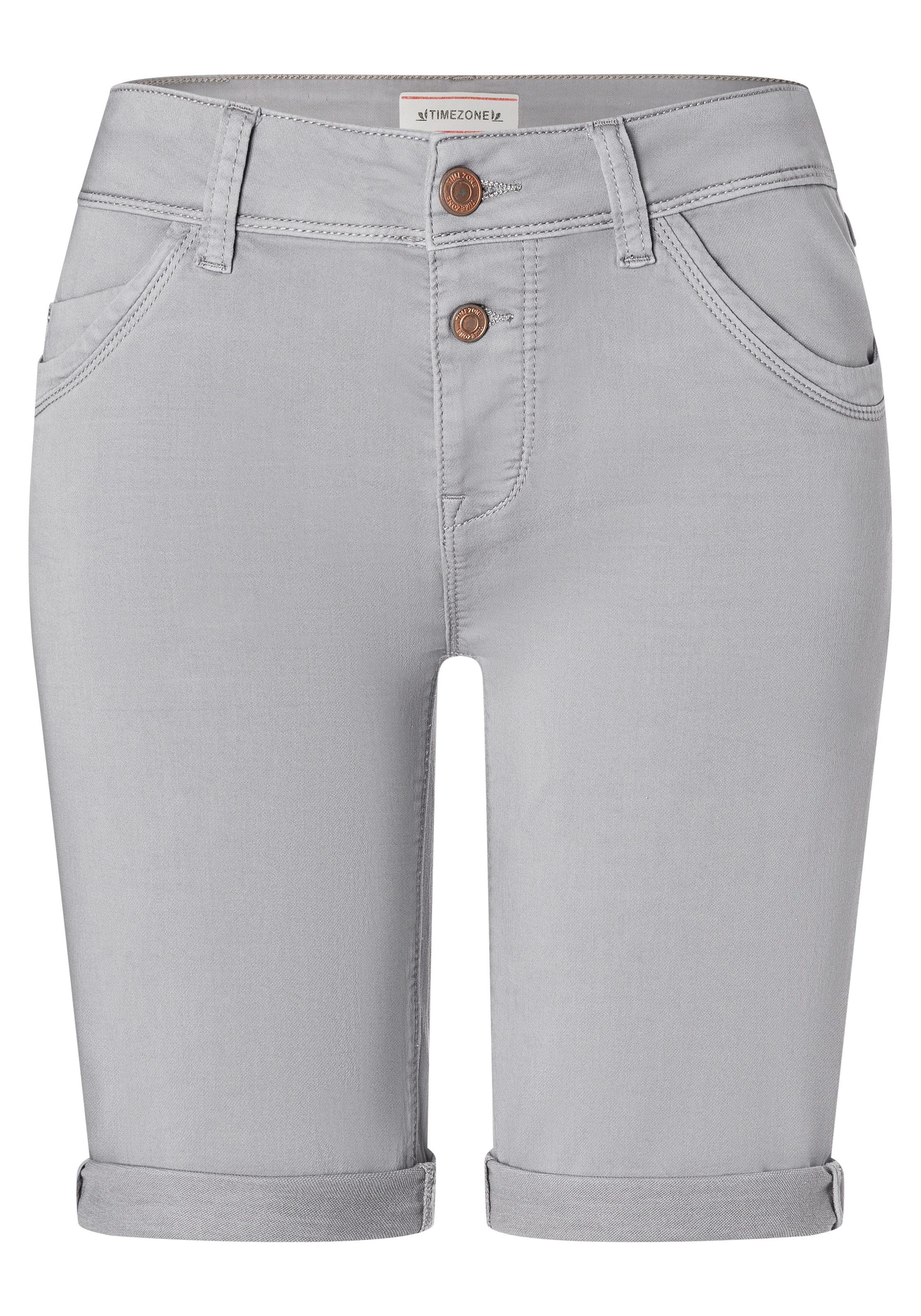 TIMEZONE Slimfit Shorts 'Nali' in Grau: Vorderseite