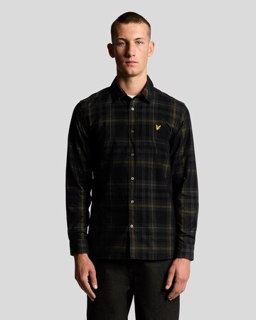 Lyle & Scott Comfort fit Overhemd 'Tartan Corduroy' in Zwart: voorkant