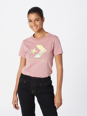 CONVERSE Koszulka w kolorze różowy: przód