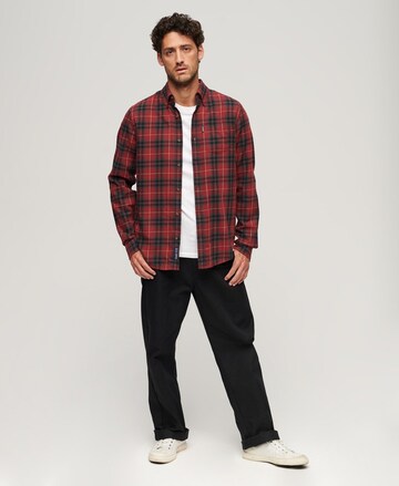 Superdry Regular fit Button Up Shirt in Red