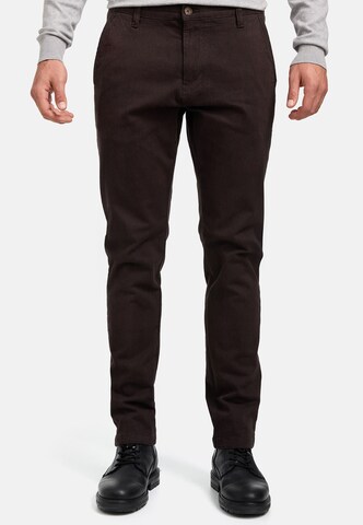 INDICODE JEANS Regular Chino trousers ' INAsher ' in Brown: front