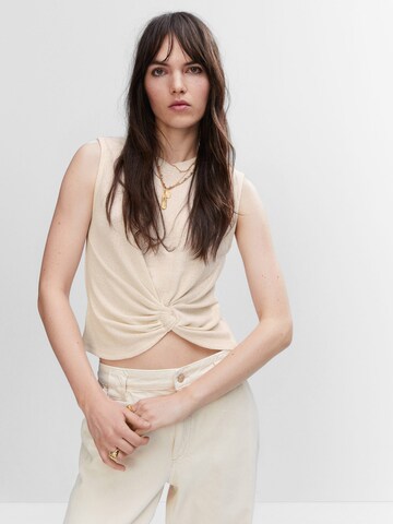 MANGO Topp 'NUDI' i beige: framsida