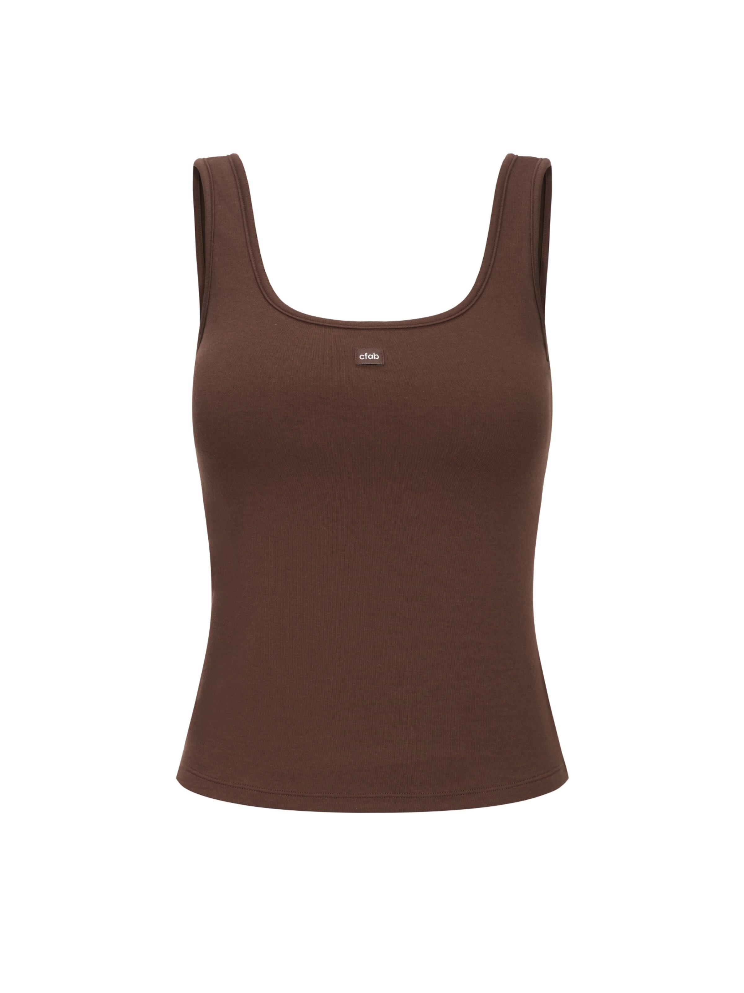 Haut 'Cotton Tank with Built-In Wireless Bra' cfab (formerly creamy fabrics) en marron : devant