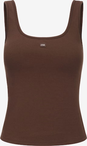 Haut 'Cotton Tank with Built-In Wireless Bra' cfab en marron : devant
