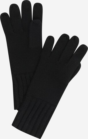 MICHAEL Michael Kors Full Finger Gloves 'EMPIRE' in Black: front