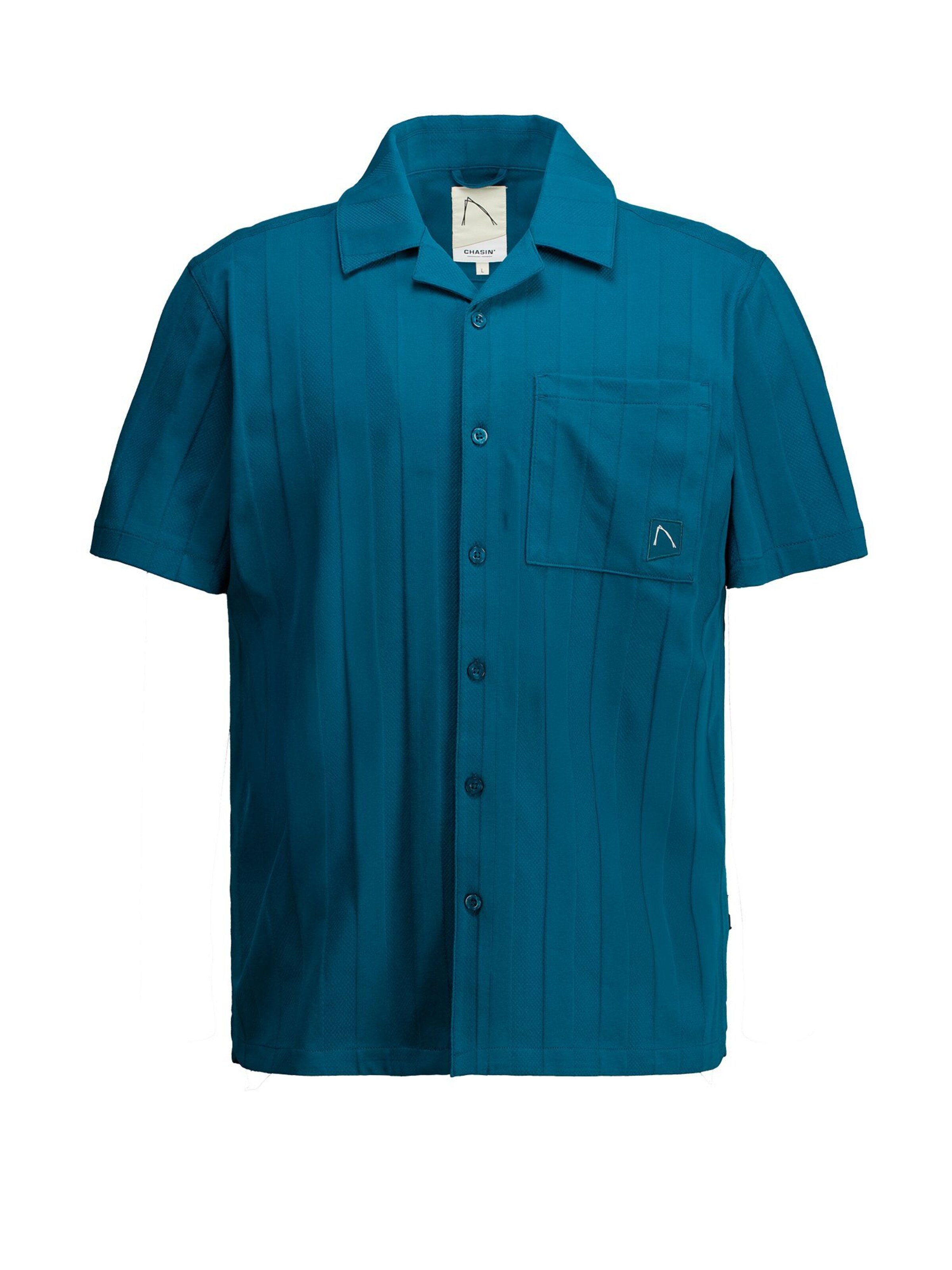 CHASIN' Overhemd 'Bore Point' in Blauw: voorkant