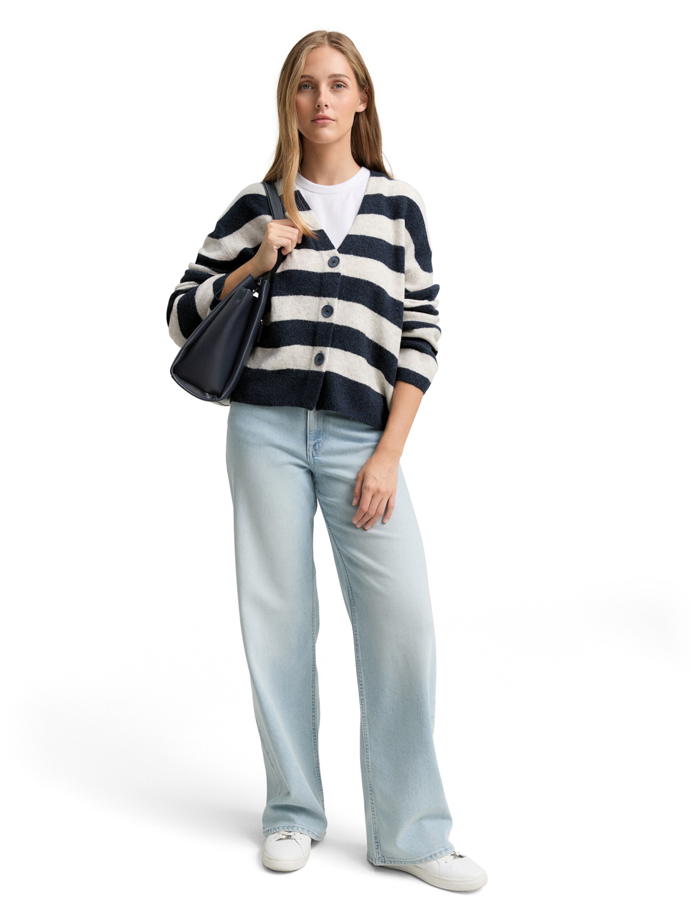 TOM TAILOR DENIM Πλεκτή ζακέτα σε μπλε