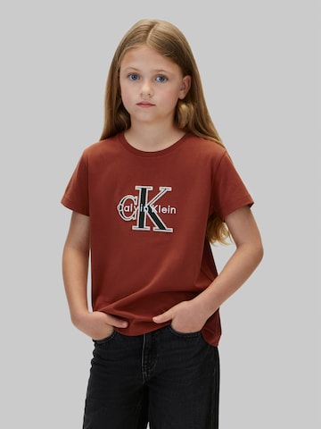 Calvin Klein Jeans T-Shirt 'SEASONAL' in Braun: Vorderseite