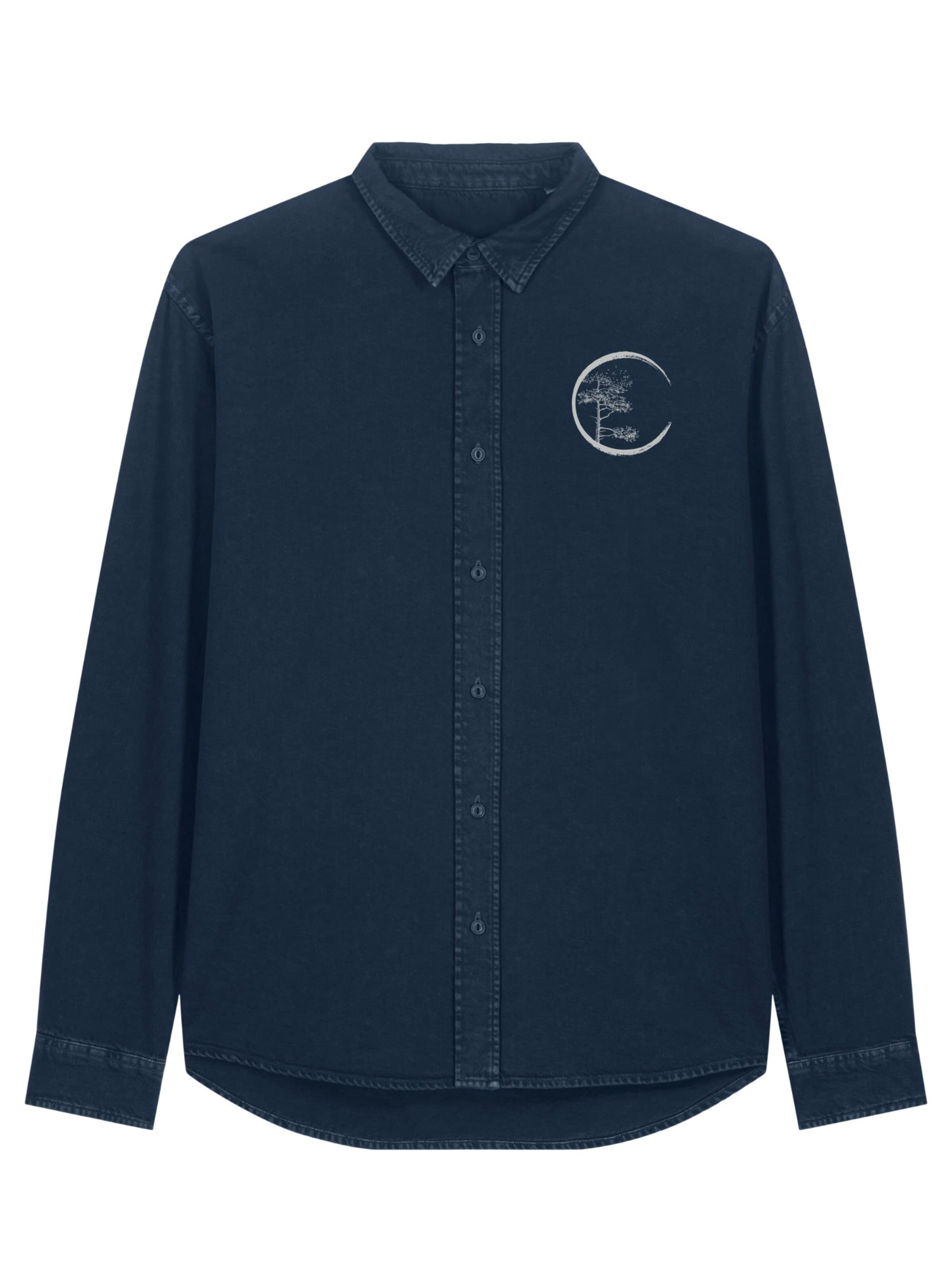 Coupe regular Chemise 'Circle' Life-Tree en bleu : devant