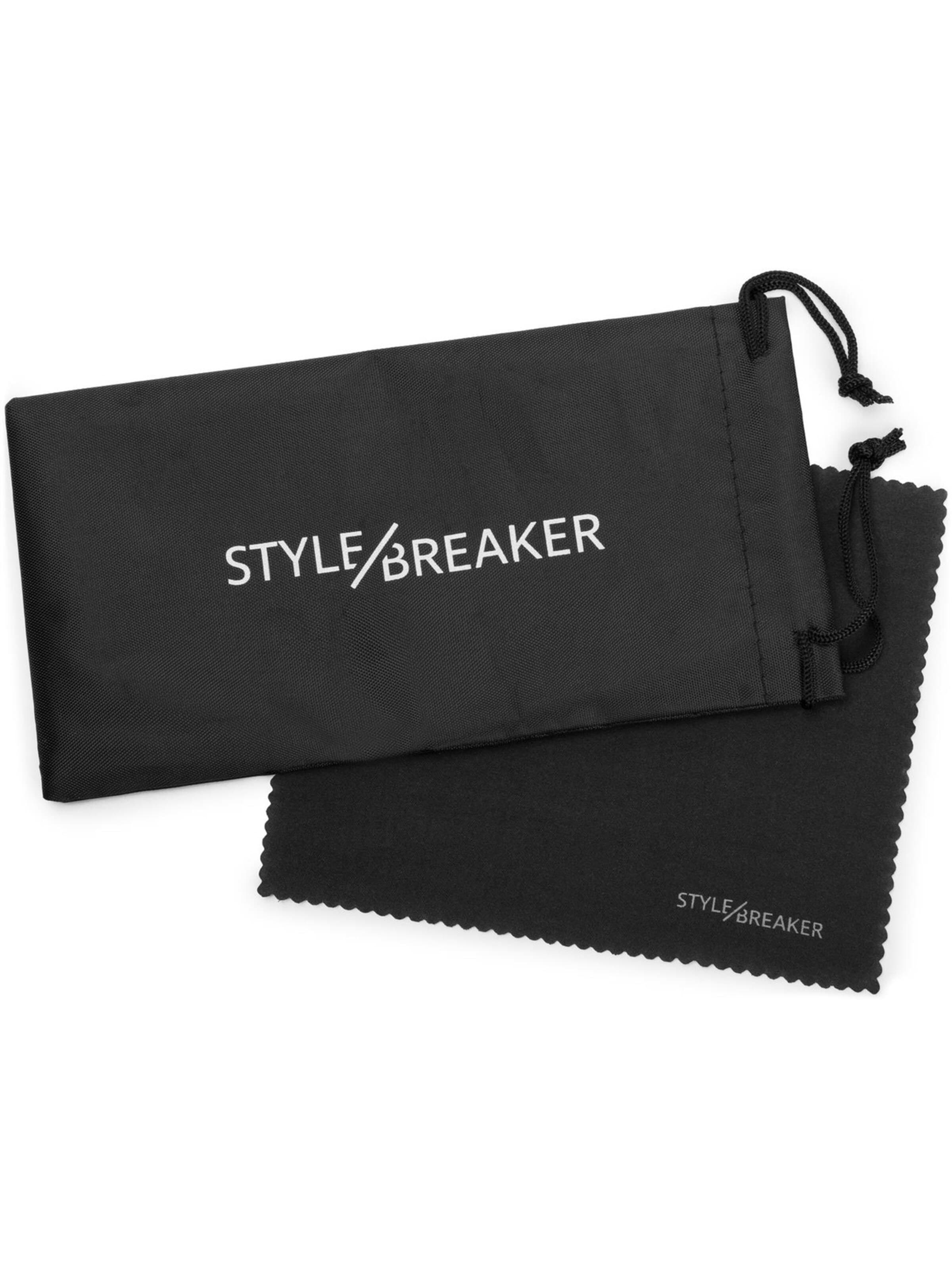 styleBREAKER Sonnenbrille 'Kinder Nerd Sonnenbrille in Regenbogen Farben' in Grau