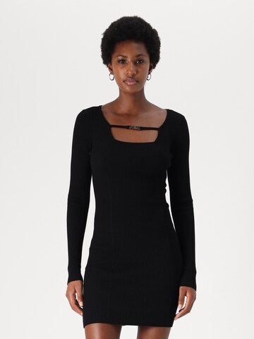 KARL LAGERFELD JEANS Kleid in Schwarz: Vorderseite