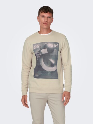 Only & Sons Sweatshirt in Beige: voorkant