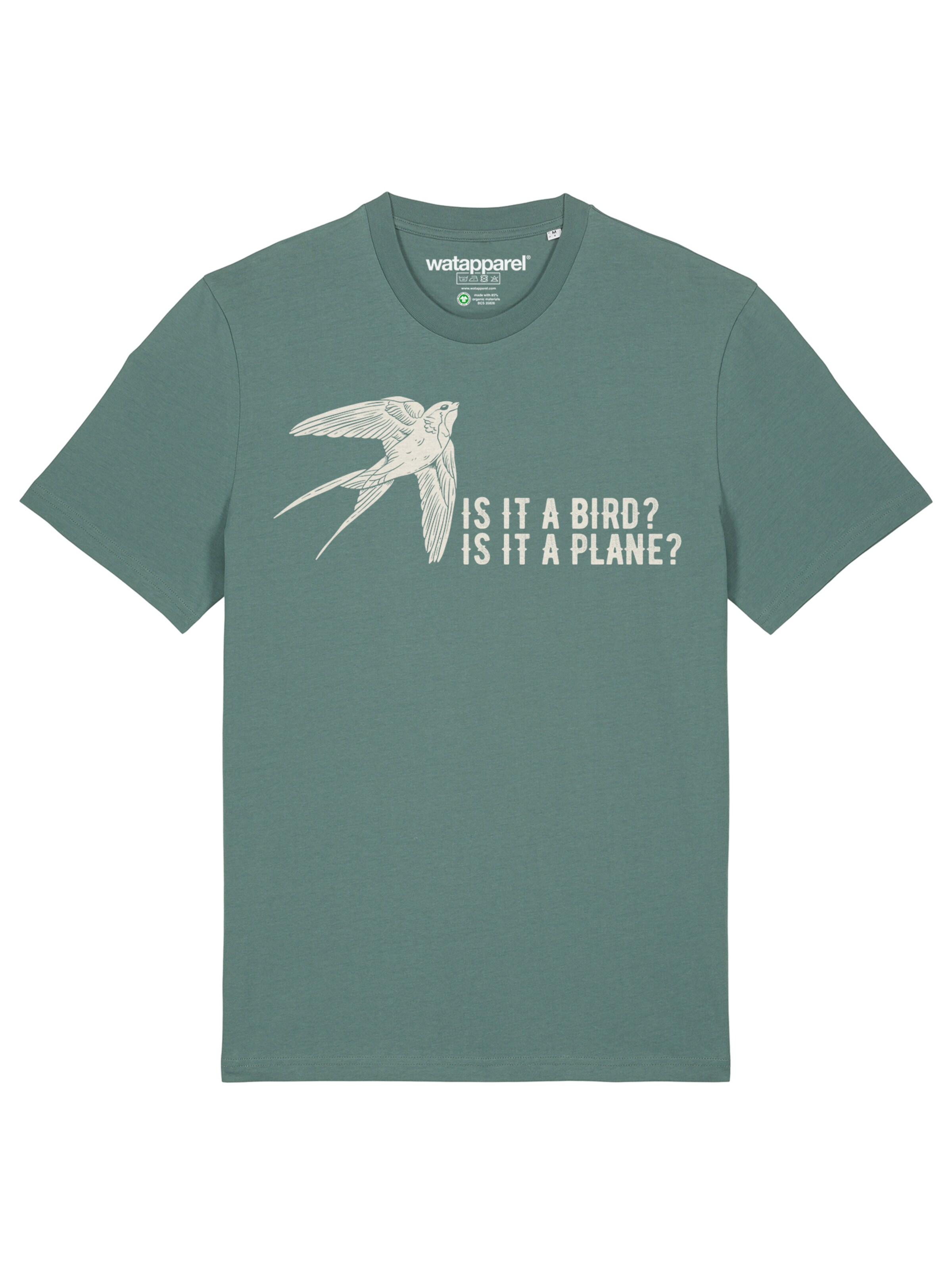 Watapparel Shirt 'Is it a bird' in Groen: voorkant