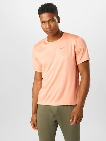 NIKE Performance Shirt 'Miler Run Division' in Orange: front